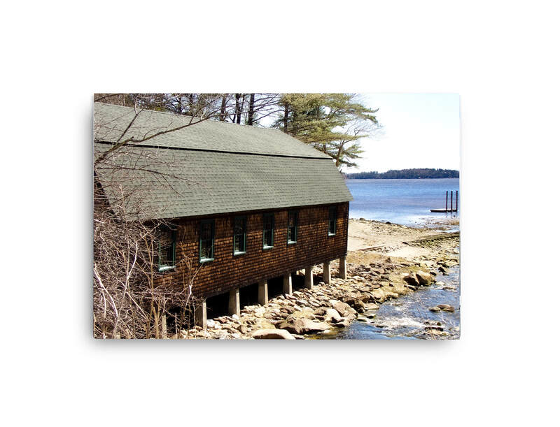 Barn by the Bay Canvas, Storage Barn River Photo Canvas