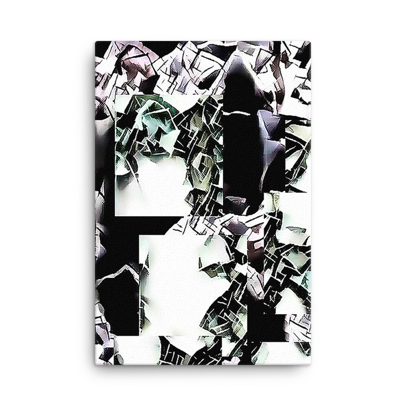 Blocked Expressions Canvas, Artistic Black and White Art Canvas