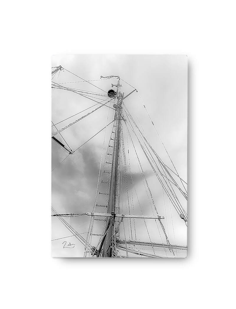 Ship's Mast Nautical Canvas, Artistic Colorful Nautical Canvas