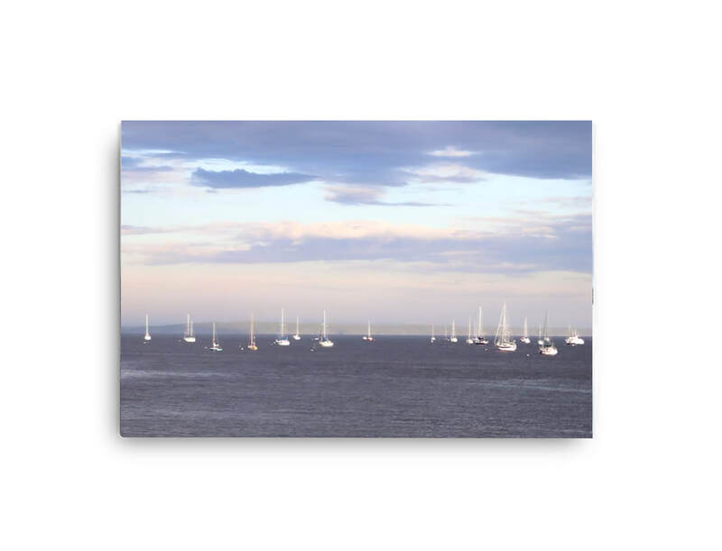 Great Sky's Boats Canvas, Boat Water Photo Scene Canvas